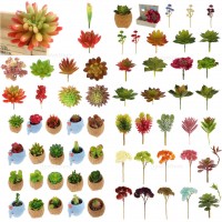 Artificial Succulent Flower Stem Plastic Fake Plants Foliage Home Greenery Decor   332469117908